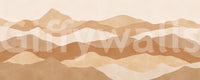 Abstract warm tone wall mural featuring natural ridges and graphic peaks., GD10256