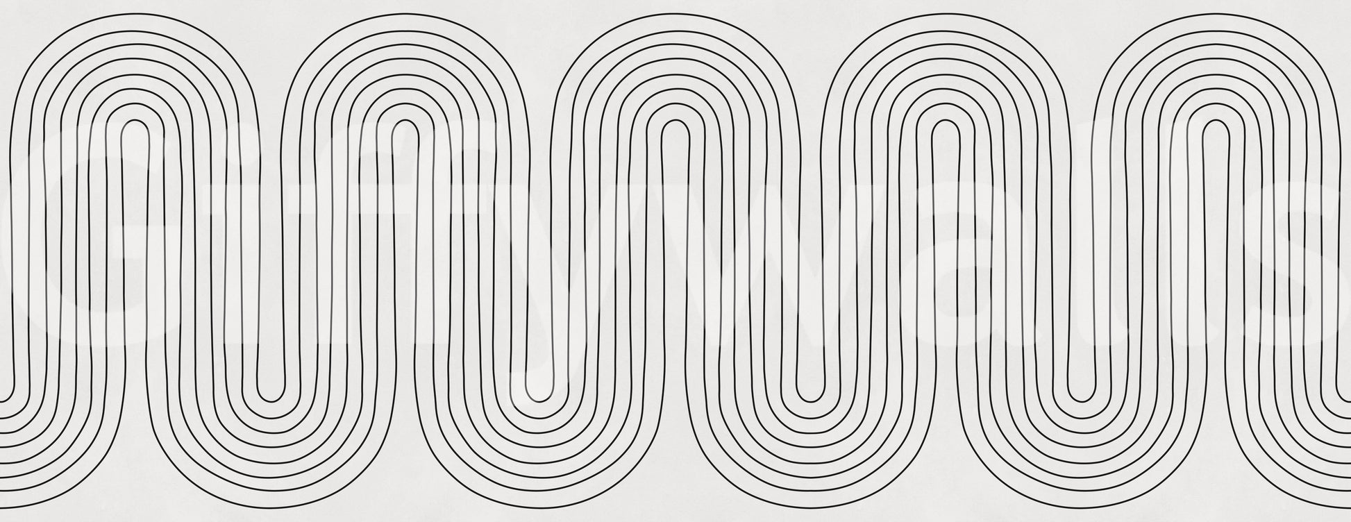  Pattern panel of subtle arch rhythm mural with nested rings in black tone., GD10291