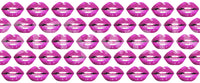 Pink pout pop mural with saturated magenta lips in tight rows.