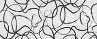 Abstract wall mural with Smooth dark winding trails on white backdrop., GD10297