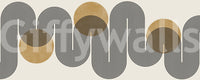 Golden Arches Flow Wall Mural displaying retro curved lines and circles.