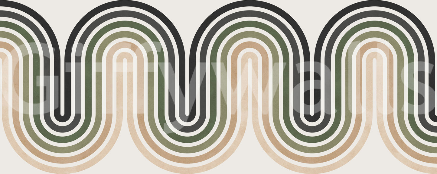 Organic Rhythm Curves Wall Mural