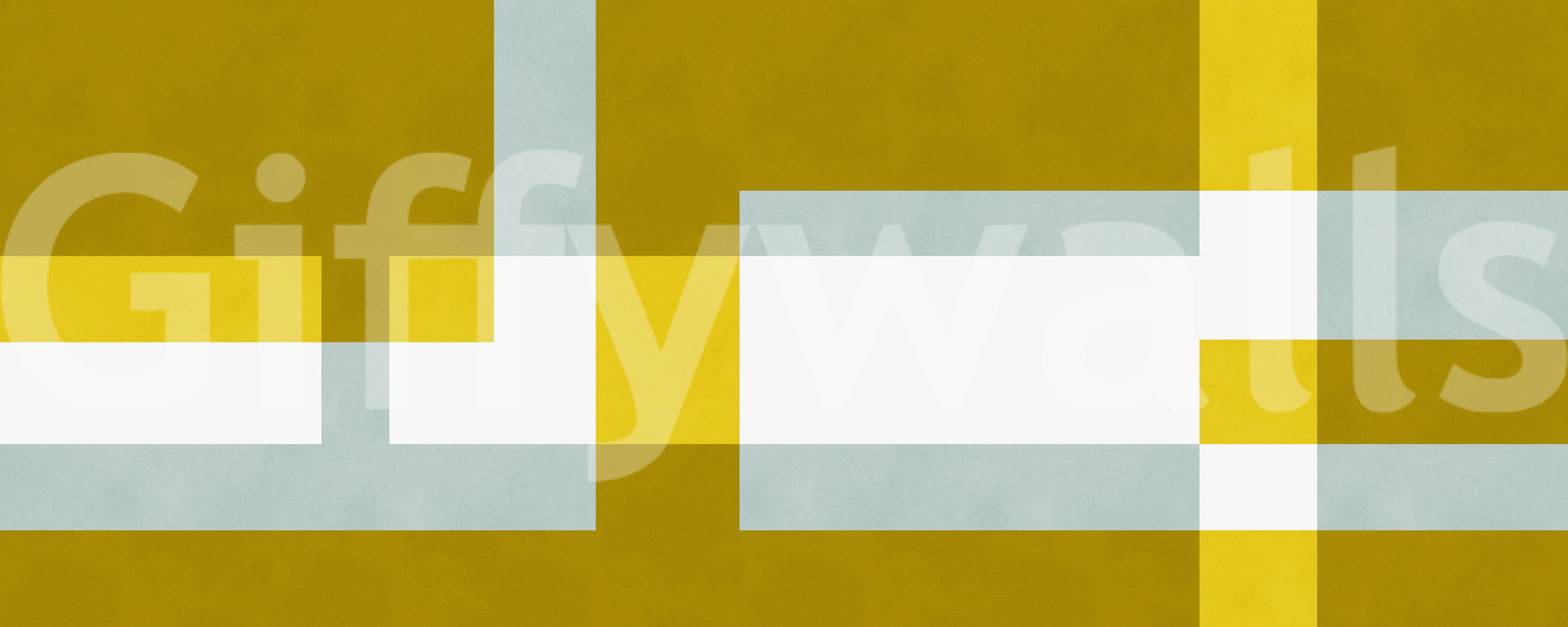 Golden Overlap Abstract wall mural showing layered block pattern.