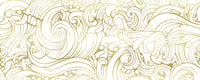 Gilded Organic Flow Wall Mural with traditional baroque elements and curves, GD10316
