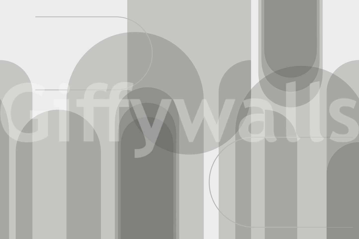 Abstract Grey Arches Wall Mural