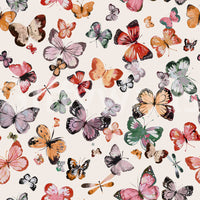 Butterfly wallpaper showing coral teal and lavender colour mix., GD10338