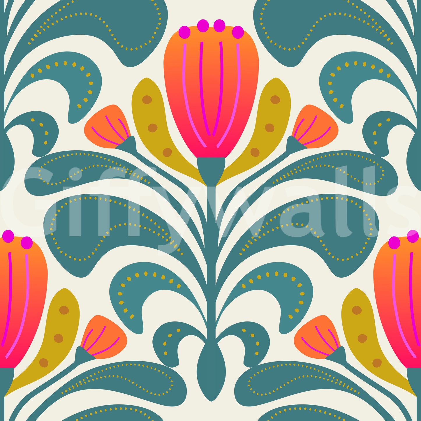 Bold Botanical Tapestry Wallpaper⁠