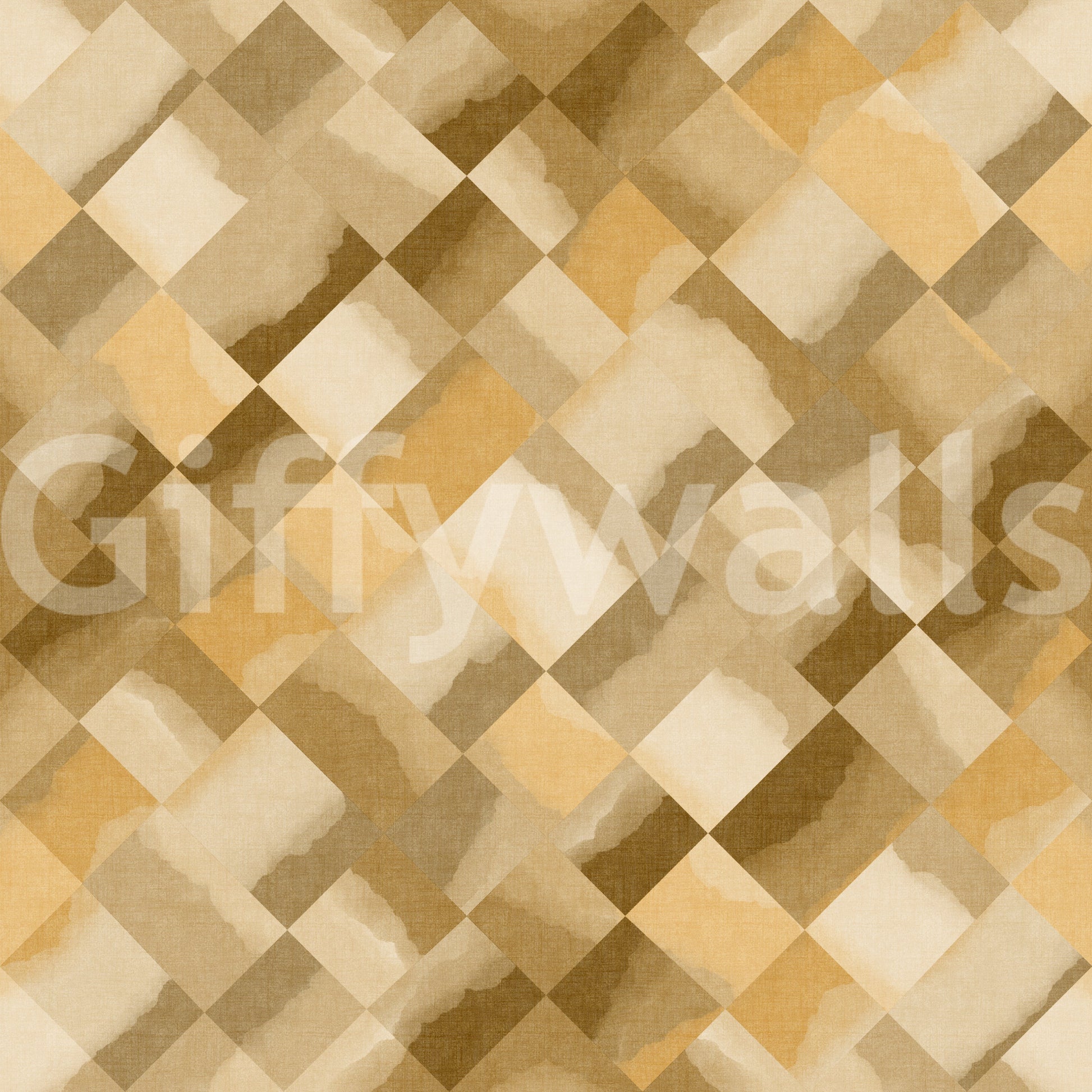
Painted diamond grid wallpaper with blended warm amber and cream washes., GD10406