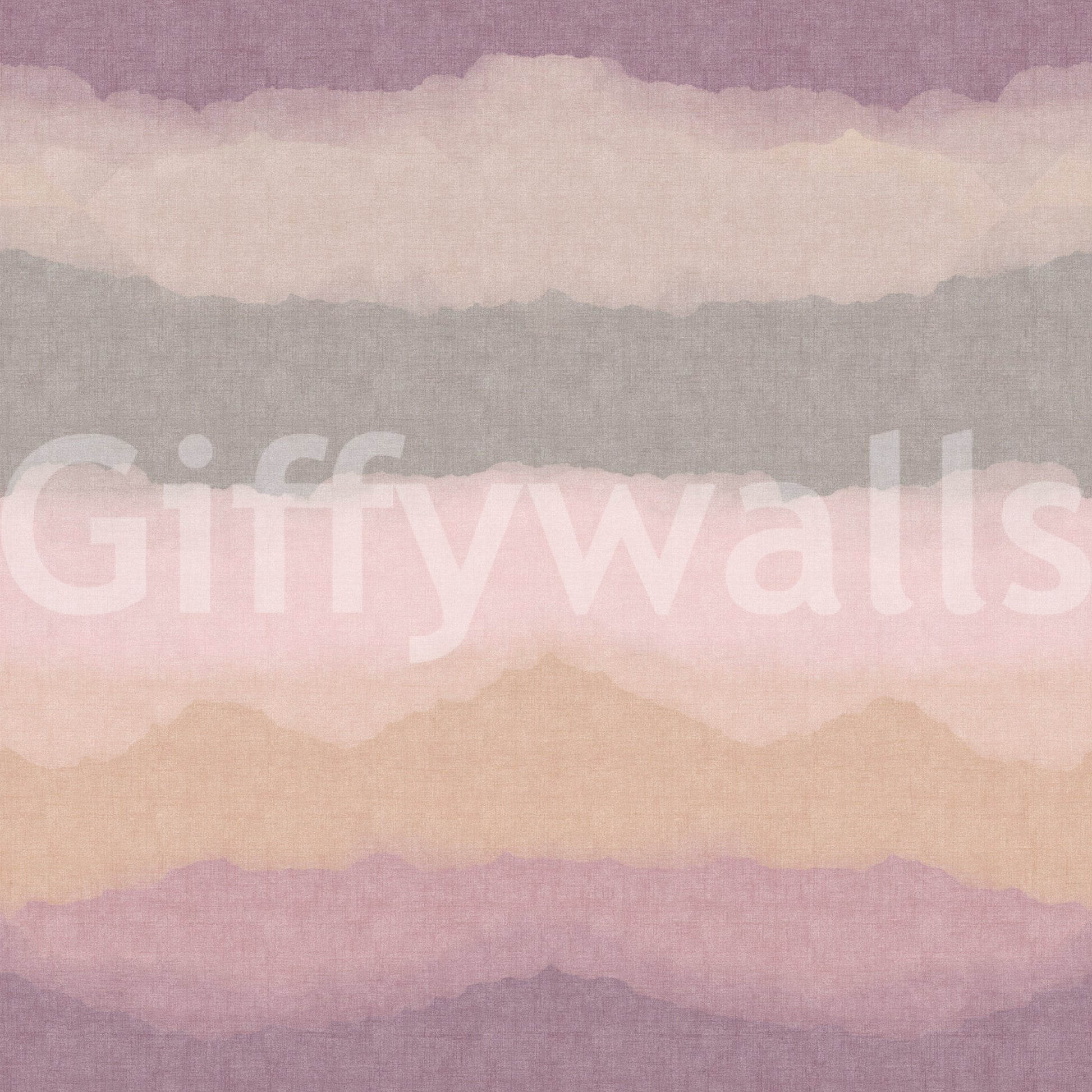 Watercolour ombre gradient wallpaper in grey ochre and mauve colour bands., GD10410