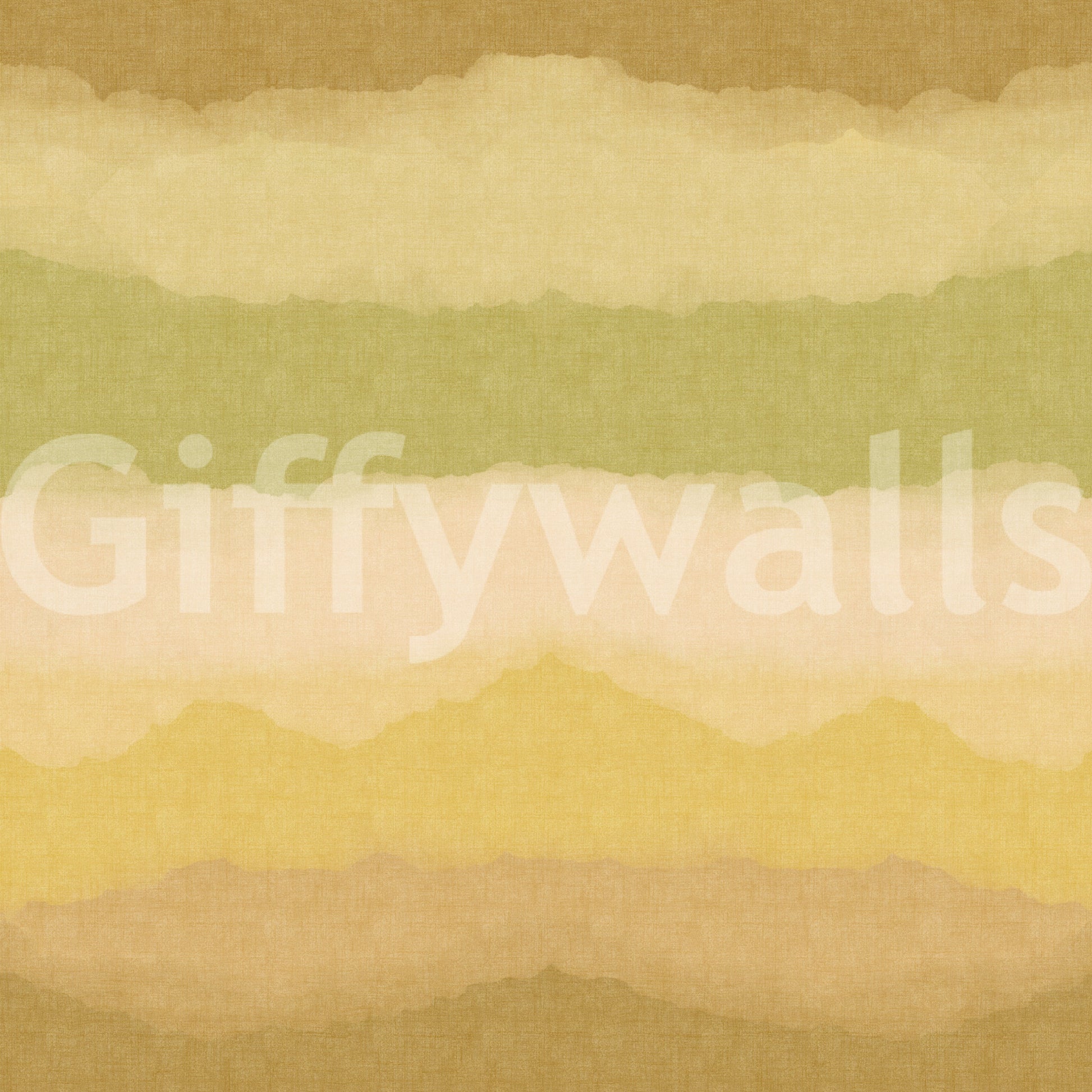 Watercolour ombre gradient wallpaper with green mustard and cream colour bands., GD10411