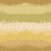 Watercolour ombre gradient wallpaper with green mustard and cream colour bands., GD10411