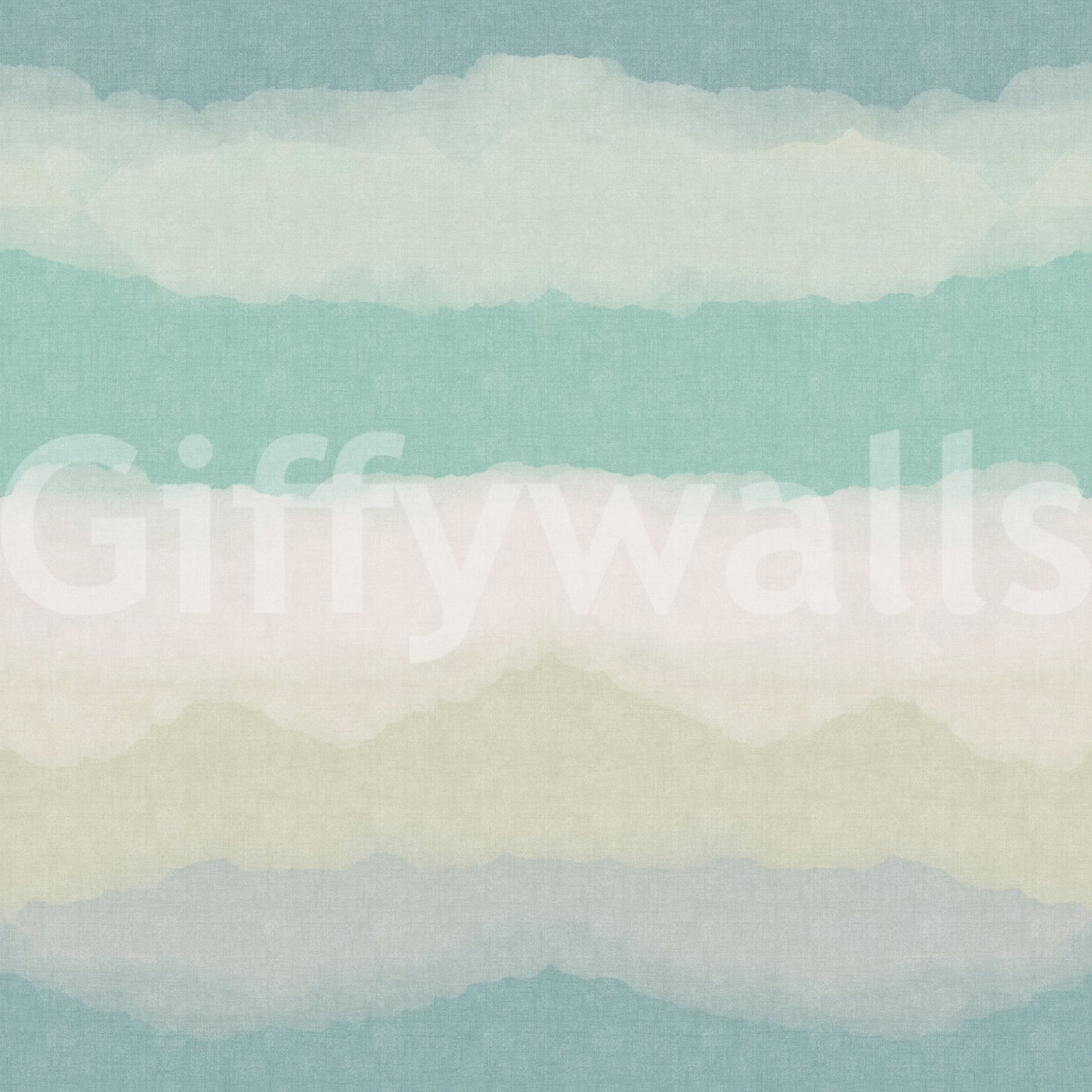 Watercolour ombre gradient wallpaper with blue sage and mint colour band., GD10415