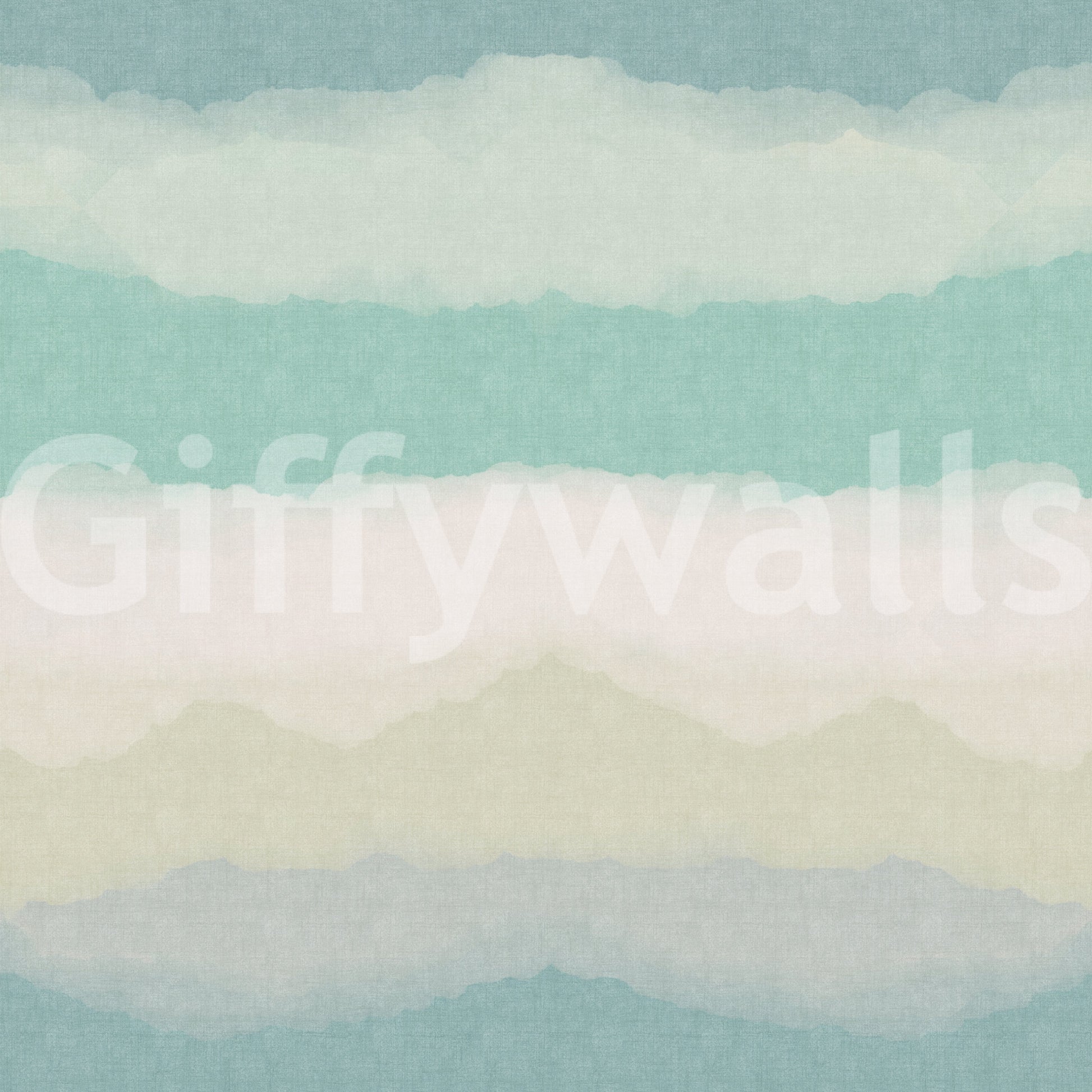 Watercolour ombre gradient wallpaper with blue sage and mint colour band., GD10415