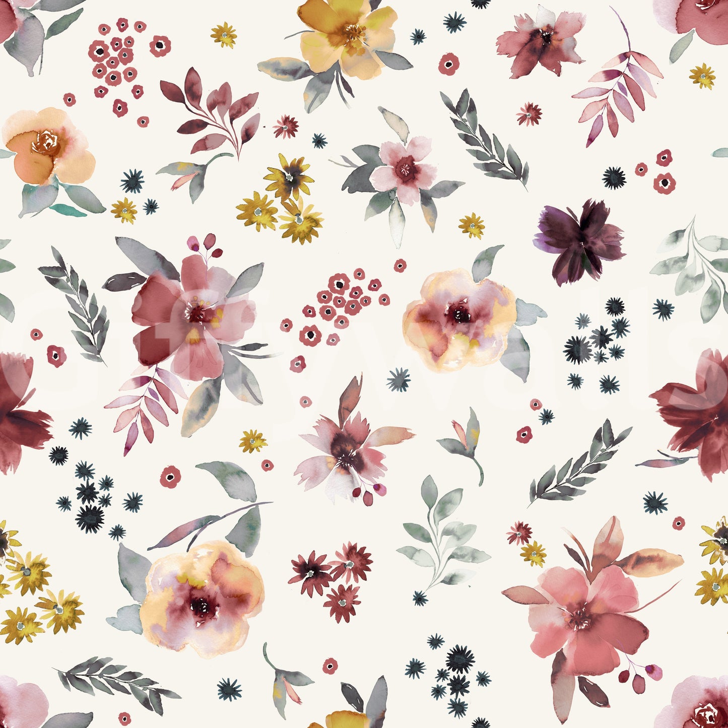Soft Floral Countryside Wallpaper⁠