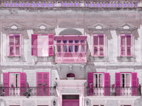 Architectural mural with Muted stone base and warm pink undertone., GD10419