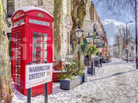 Maida Vale in snow wall mural with Cool white and soft blue winter color., GD10422