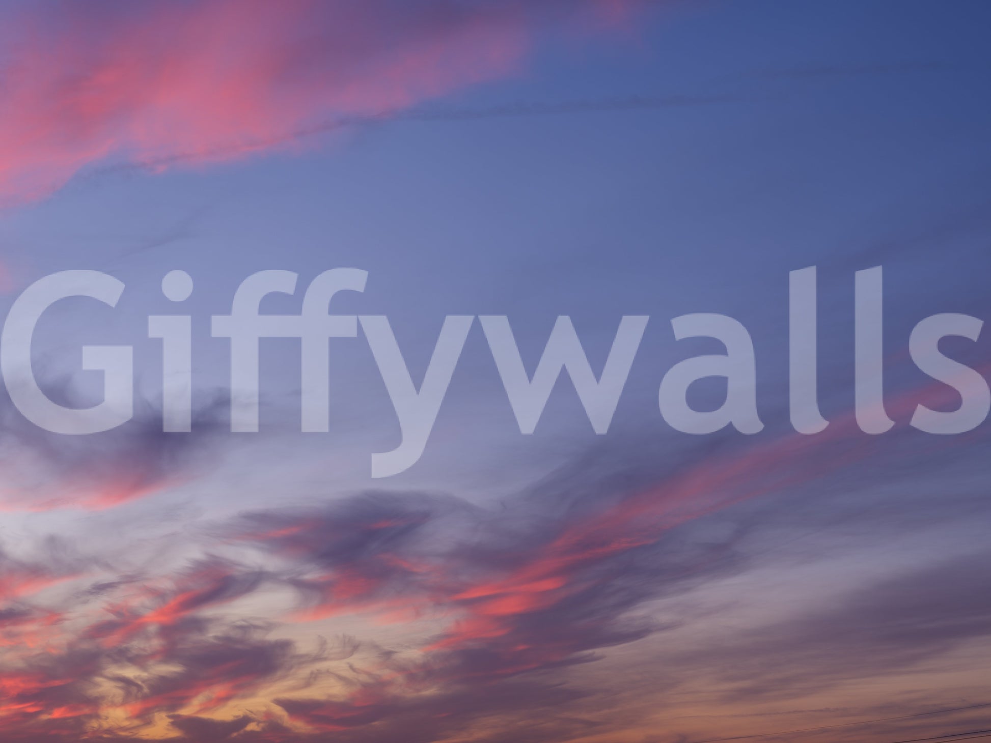 Dusk cloud wall mural showing coral pink and lavender gradient., GD10454