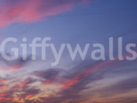 Dusk cloud wall mural showing coral pink and lavender gradient., GD10454