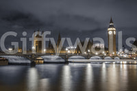 London's illuminated majesty wall mural base with dark grey and gold tones., GD10460
