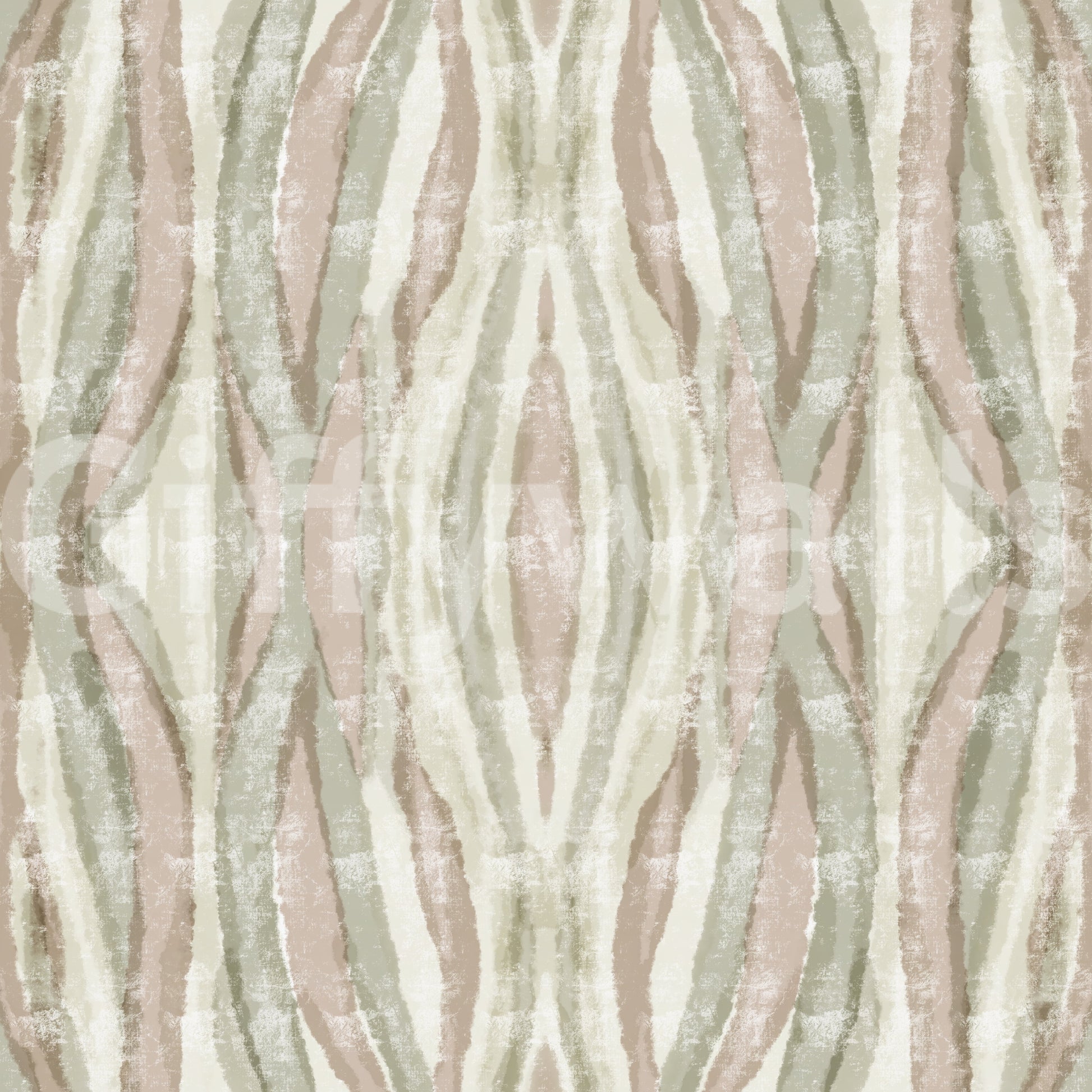 Neutral toned striped wallpaper with textured mauve and olive bands., GD10530