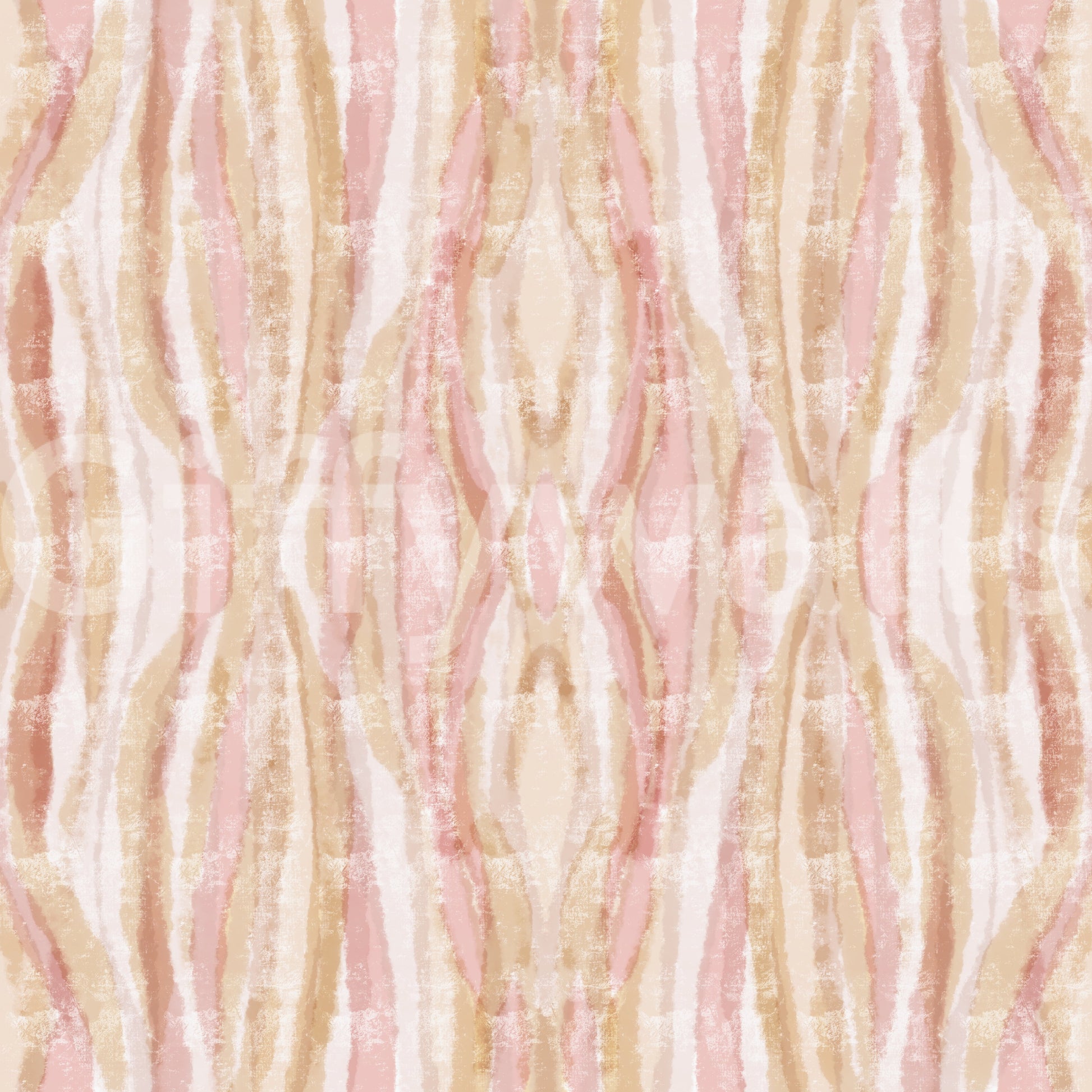Soft whisper ikat waves wallpaper in blush pink rose and gold., GD10532