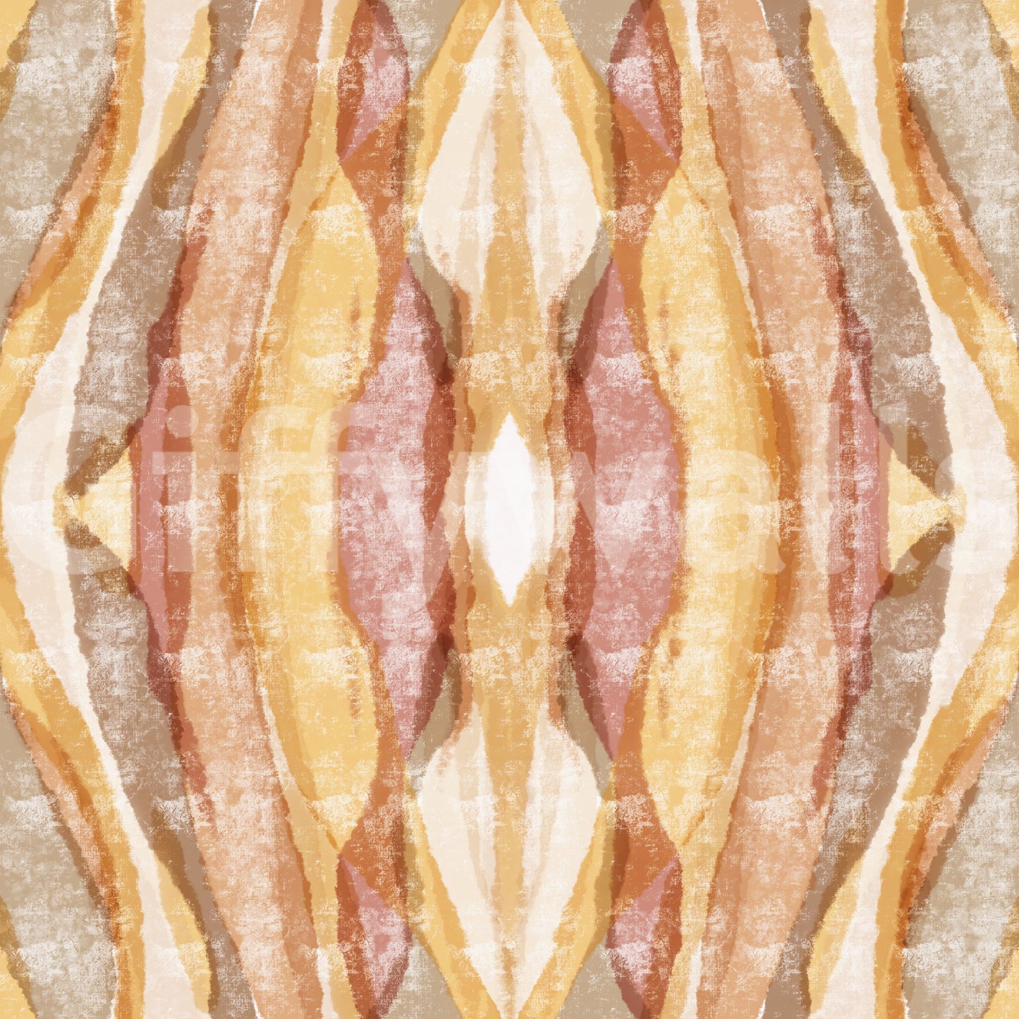 Golden rhythm abstract stripes wallpaper in amber rose and cream., GD10533