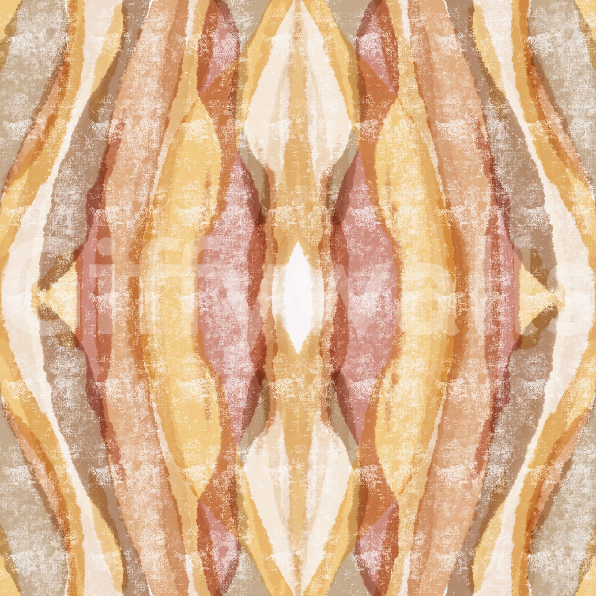 Golden rhythm abstract stripes wallpaper in amber rose and cream., GD10533