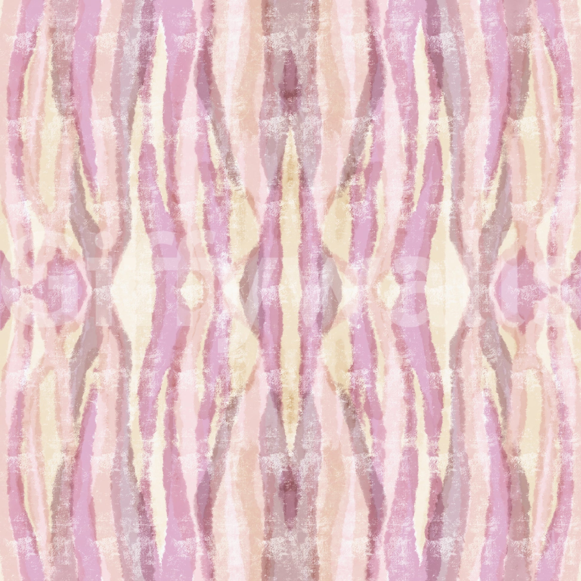 Ikat stripe pattern wallpaper with watercolour washed vertical bands., GD10534