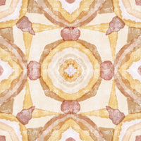 Watercolour mandala wallpaper with kaleidoscope pattern in golden amber tone., GD10536