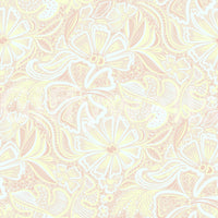Whimsical floral texture wallpaper with soft rose and cream tones., GD10540
