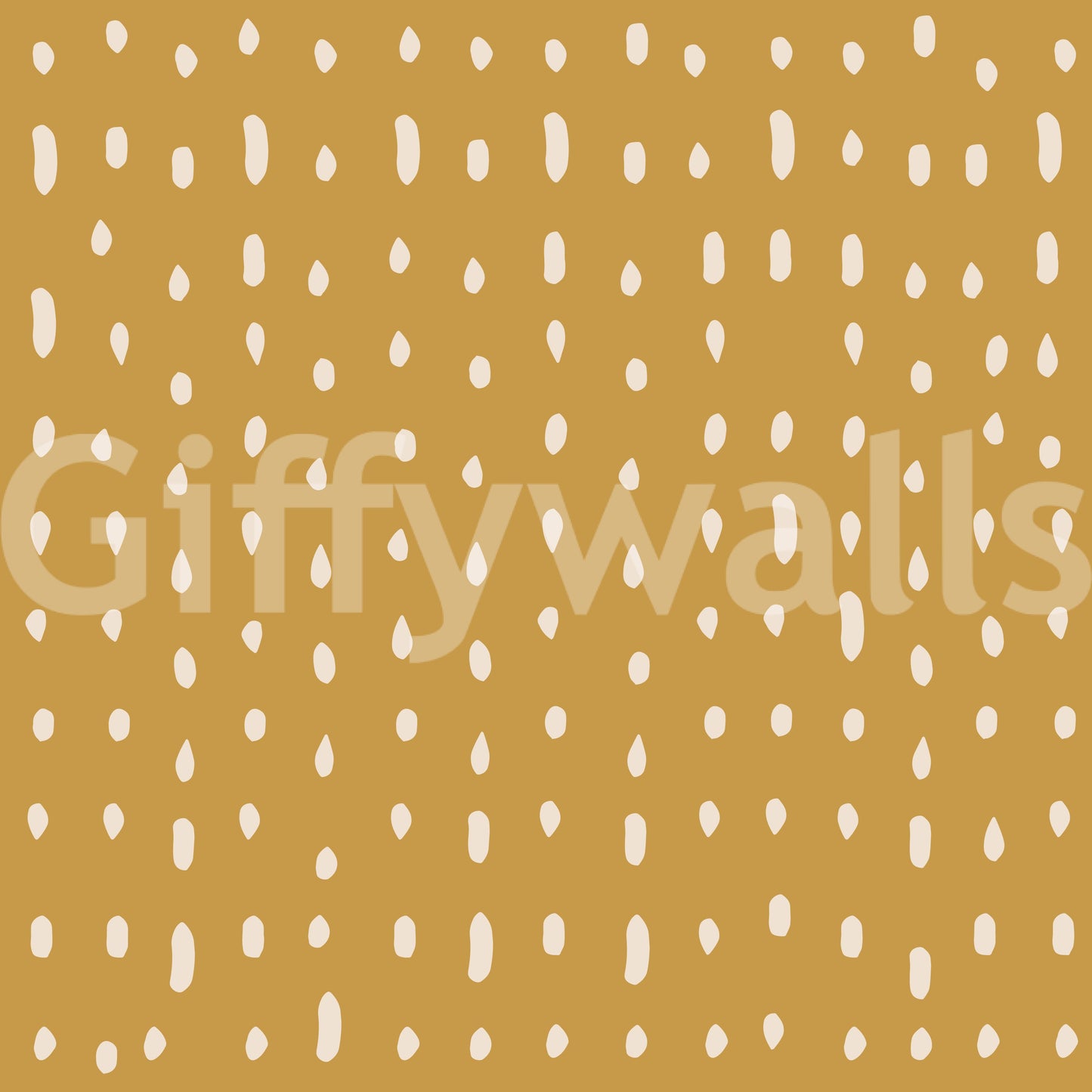 Wall mural showing mid century seed dots on mustard pattern., GD10570