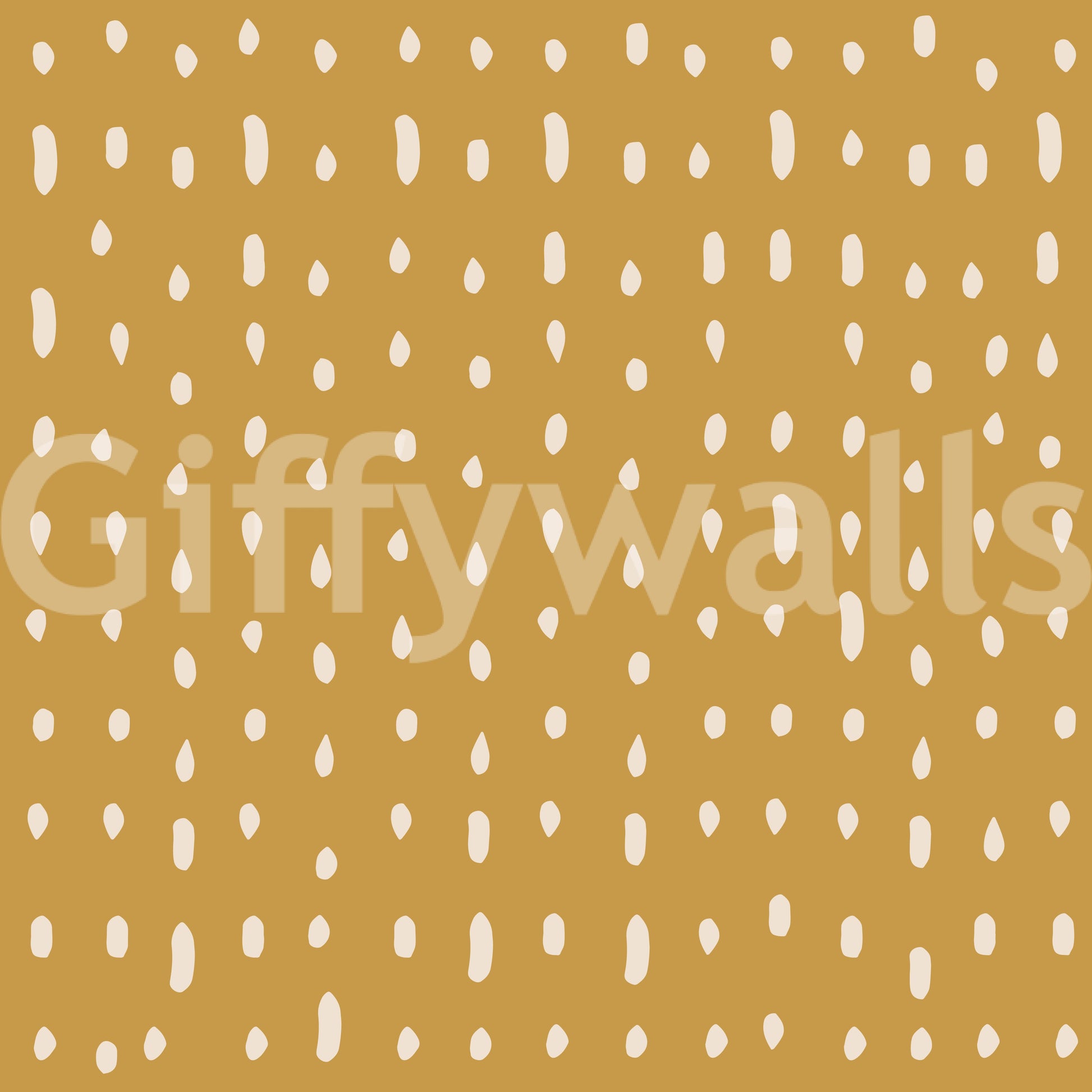 Wall mural showing mid century seed dots on mustard pattern., GD10570