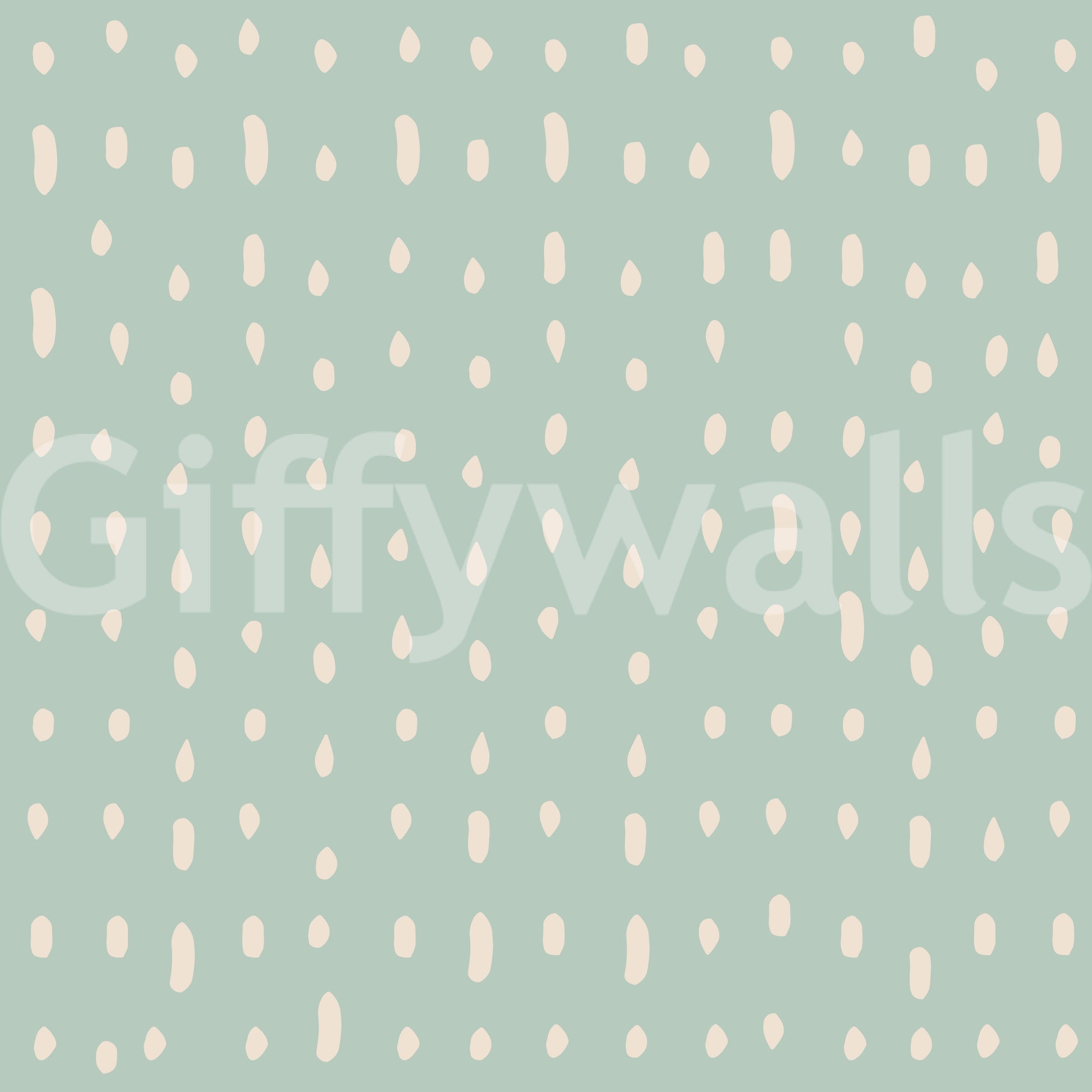 Wall mural showing mid century seed dots on light sage background., GD10571