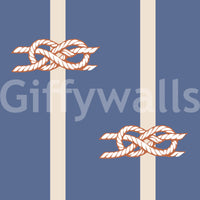 Wallpaper showing nautical rope knot on dusty blue background.