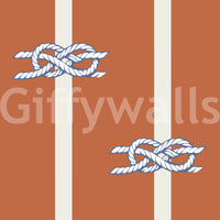 Nautical Rope Stripe Terracotta Wallpaper