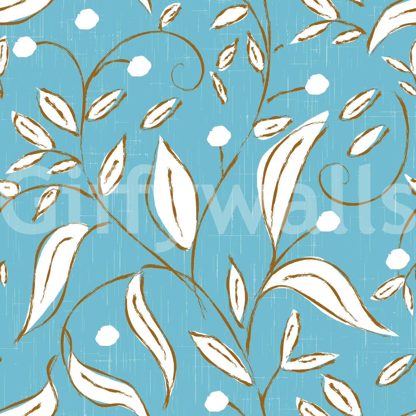 Sky Blue Botanical Vine Wallpaper Scandinavian Wallpaper⁠