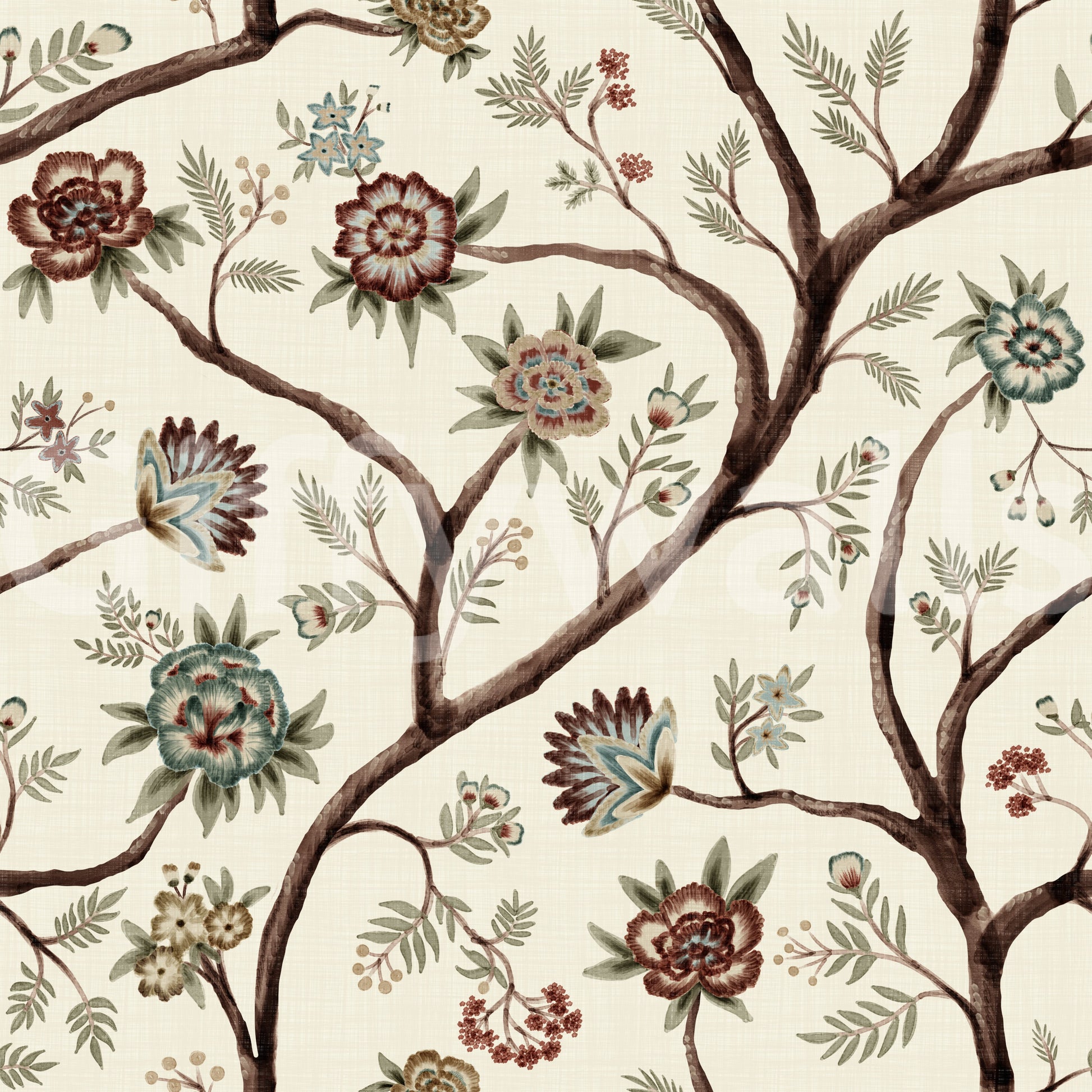 Never Ending Tree Chintz Revival Bright Wall Mural