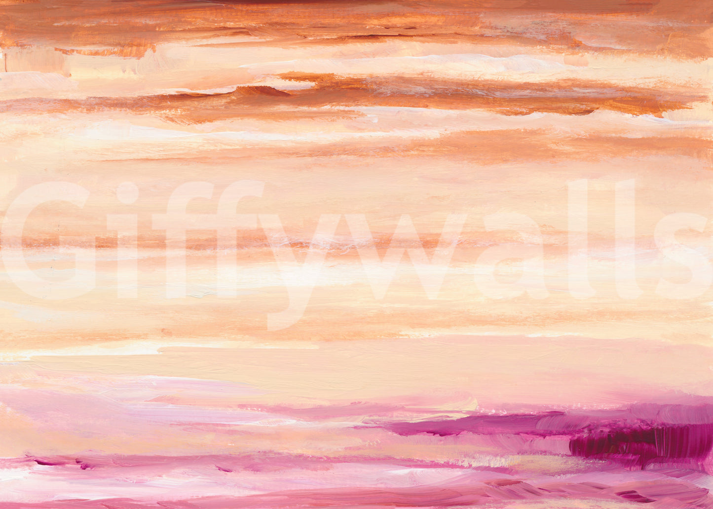 Sunset Horizon Abstract Terracotta Wallpaper Wall Mural