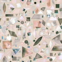 Neutral Beige Gray Watercolor Geometric Wallpaper⁠