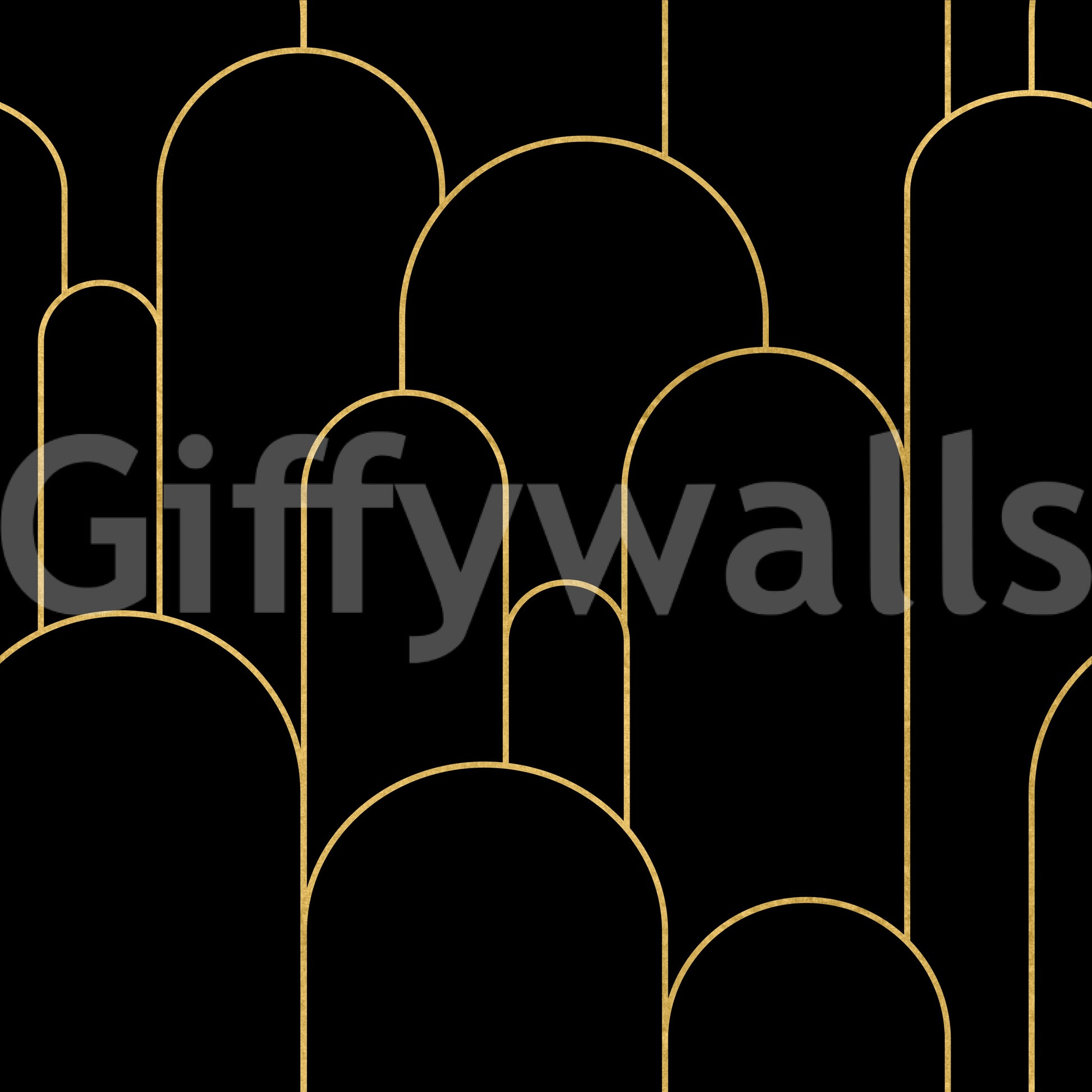 Art Deco Black Gold Arches Wallpaper⁠