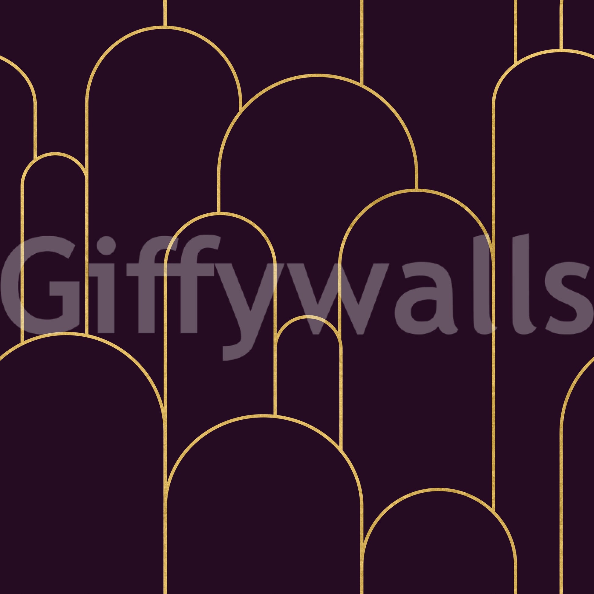 Retro Glamour Plum Noir Arches Wallpaper⁠