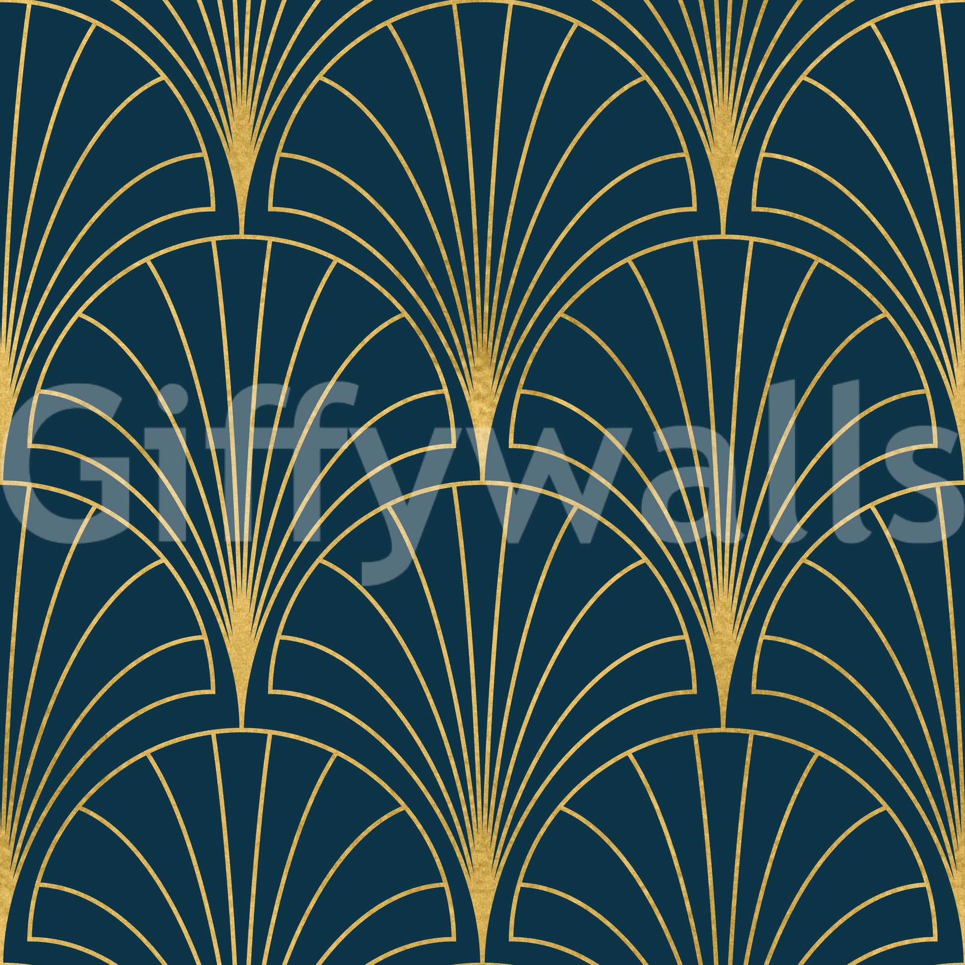 Regal Gatsby Deep Turquoise and Gold Wallpaper⁠