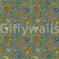Vintage Chinoiserie Pomegranate Floral Wallpaper