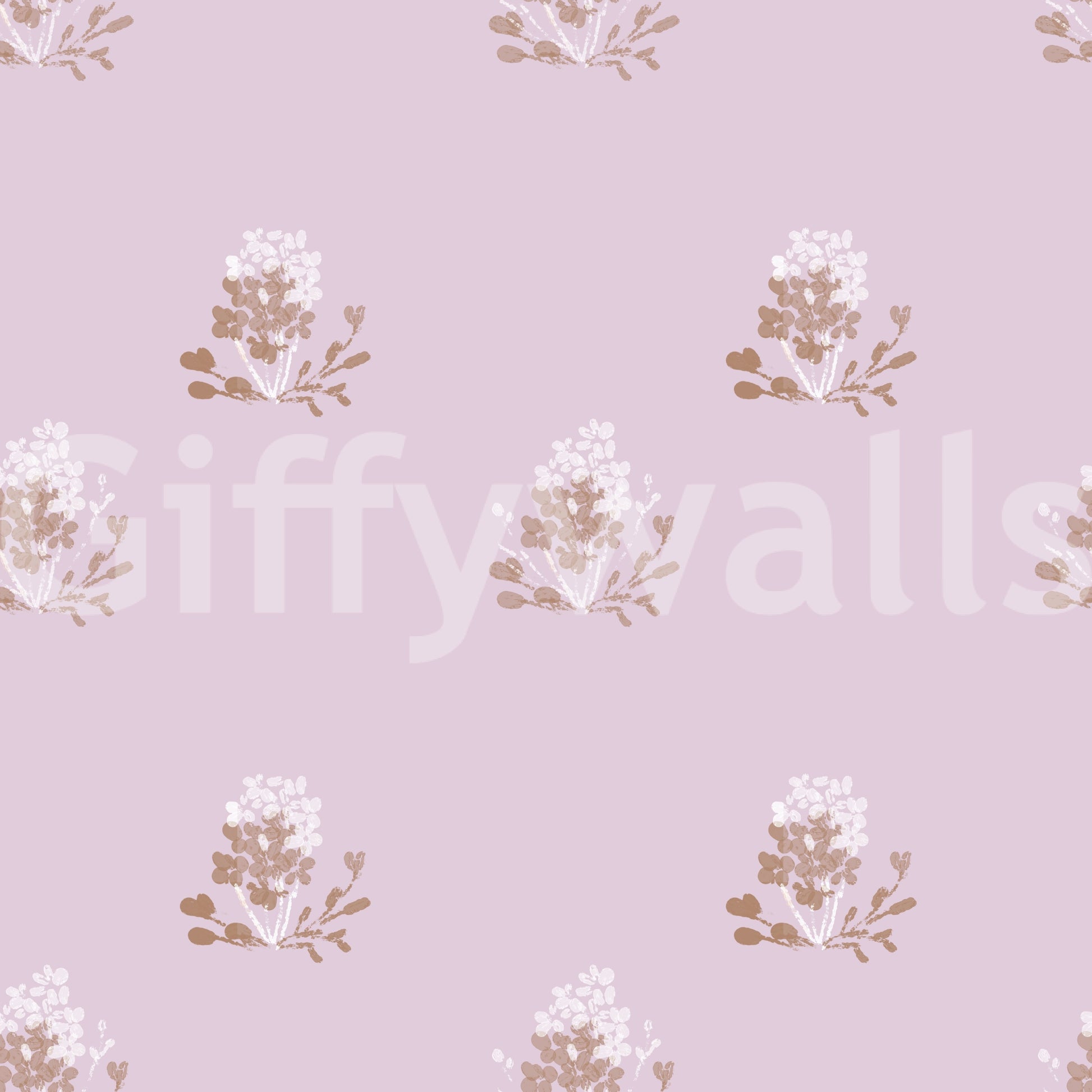 Charming Hand-Painted Lavender Floral Wallpaper