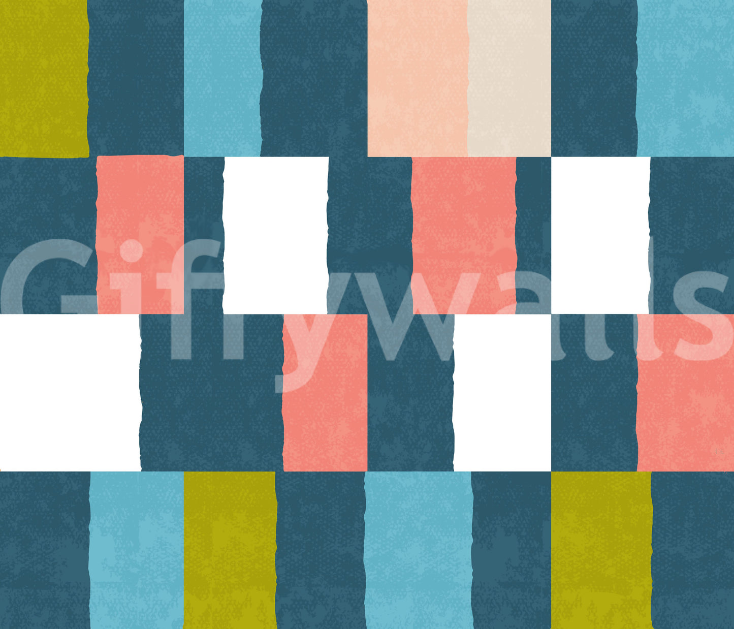 Sunwashed Modern Geometric Deep Coastal Wallpaper⁠