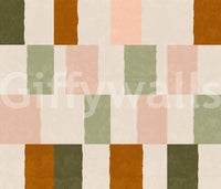 Sunwashed Modern Geometric Olive Earth Wallpaper⁠