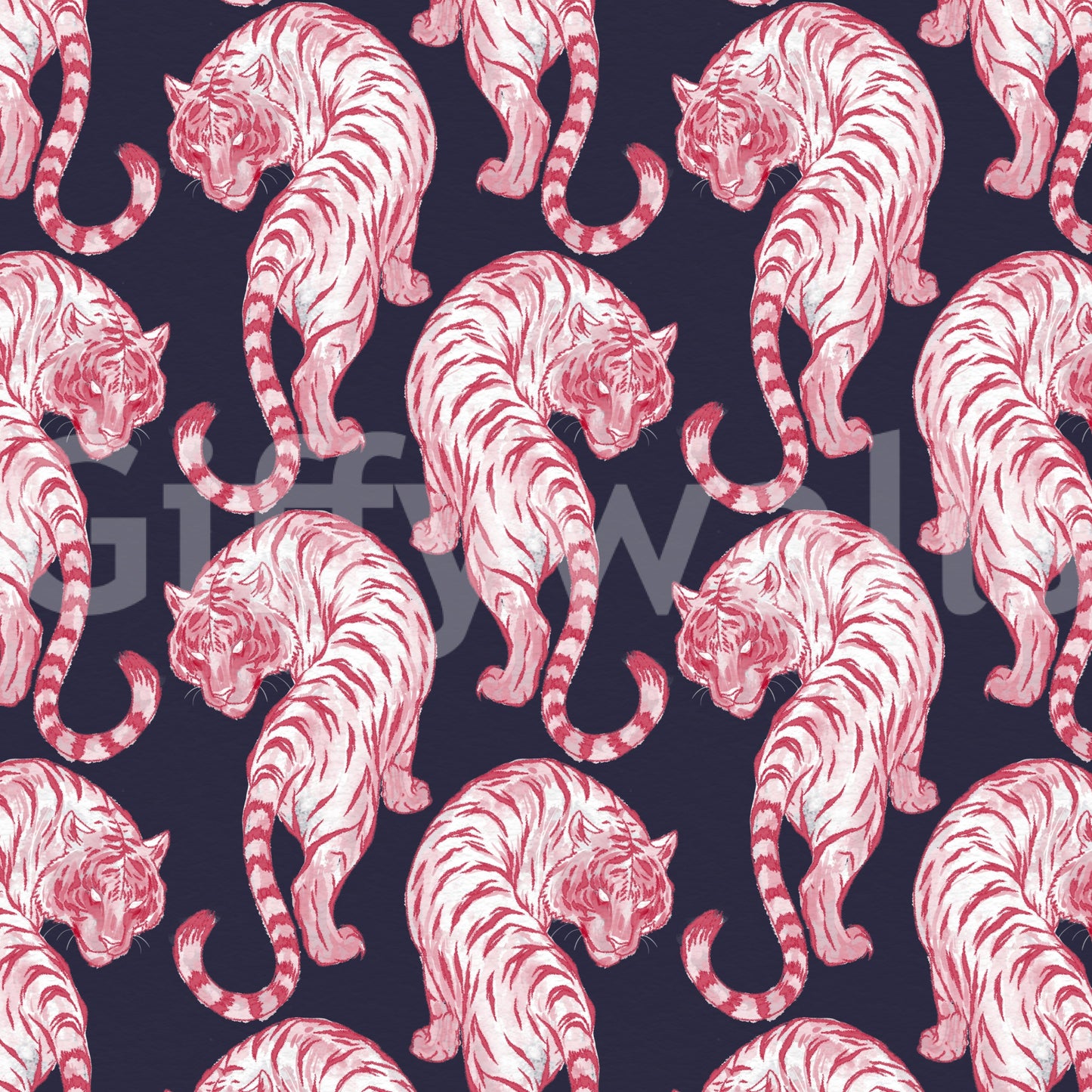 Midnight Rose Prowling Tiger Wallpaper Wallpaper⁠