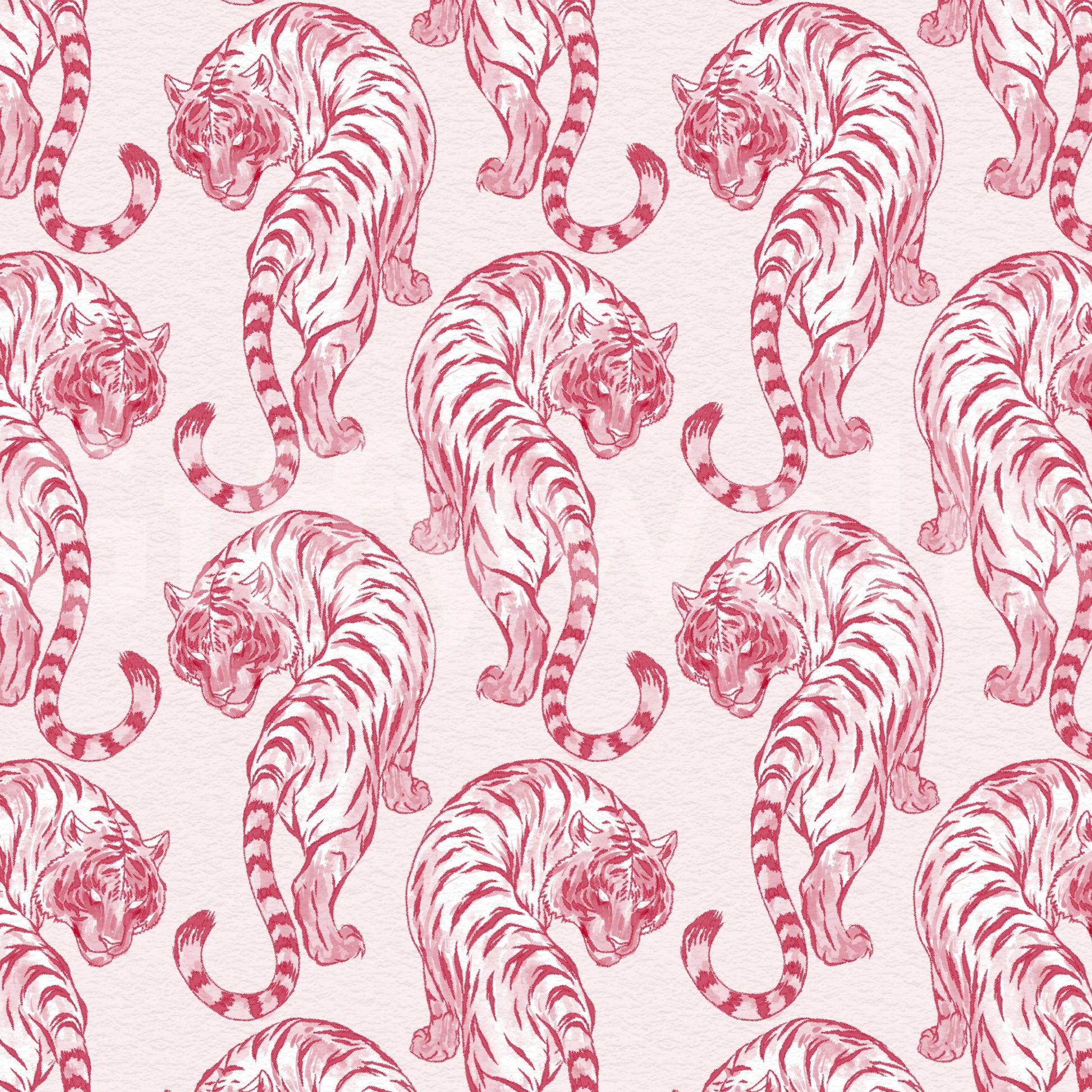 Chic Blush Tiger Motif Wallpaper Wallpaper⁠