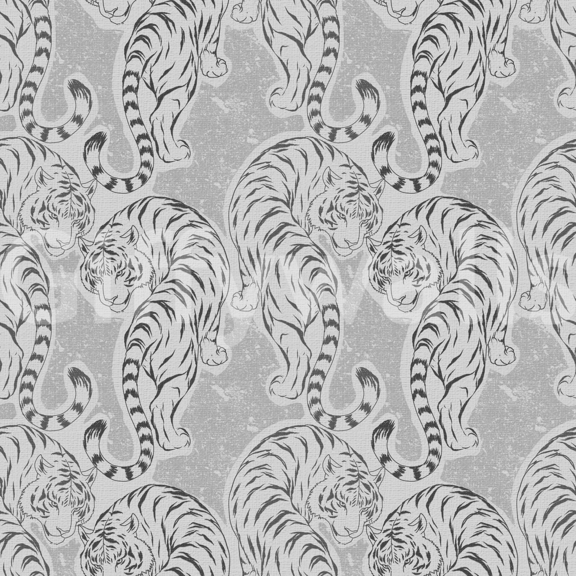 Vintage Monochrome Tiger Wallpaper Wallpaper⁠