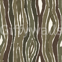 Organic Wavy Woodgrain Vertical Stripes - Earthy Moss Wallpaper⁠